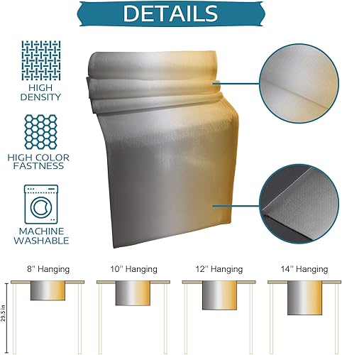 Miniatura 6 de Camino de mesa con 6 manteles individuales, color degradado, amarillo, gris, algodón, lino, juego de tapetes de comedor, aislamiento térmico, mantel