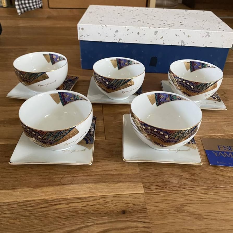 Amazon.co.jp: ESPACE YAMAMOTO Yamamoto Gold Flower Tea Cups