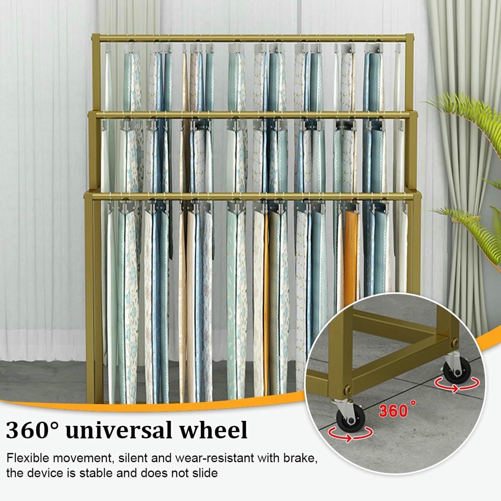 Regał do przechowywania rolek tekstylnych z kółkami Wózek z tkaniny Stojaki tekstylne Stalowe e do odzieży/szalików nized Rolling Storage Solution