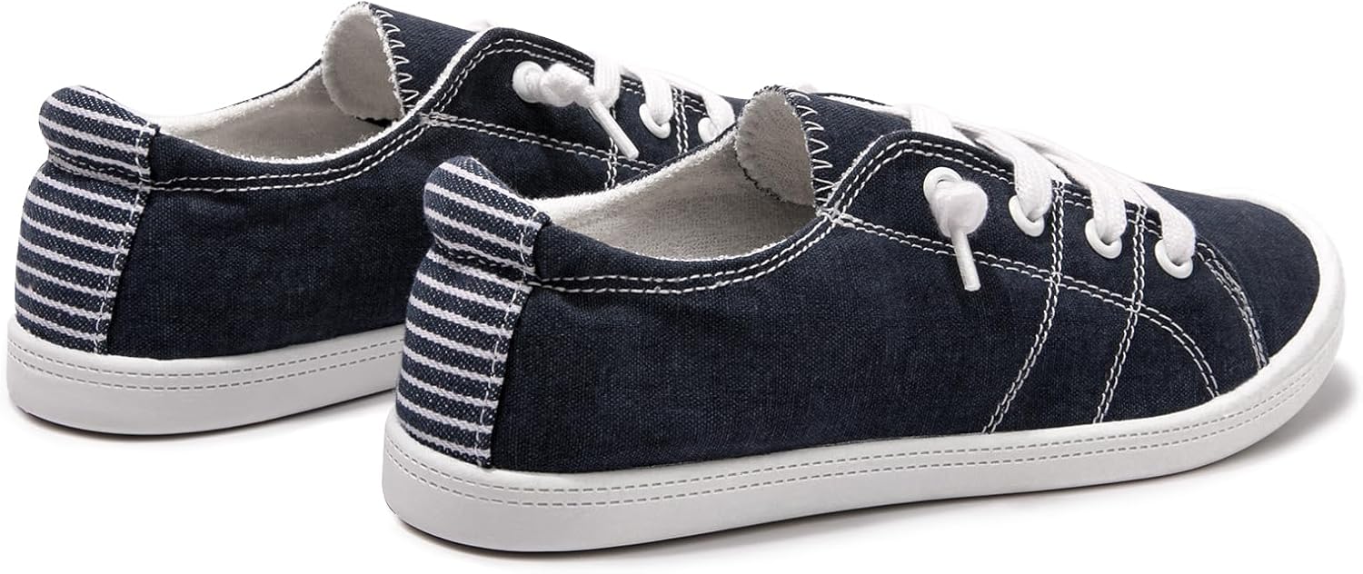 Womens Slip On Shoes, Comfort Canvas Sneakers with Low Top, Casual Fashion Shoes for Women Walking with Non Slip Rubber Outsole - Image 4