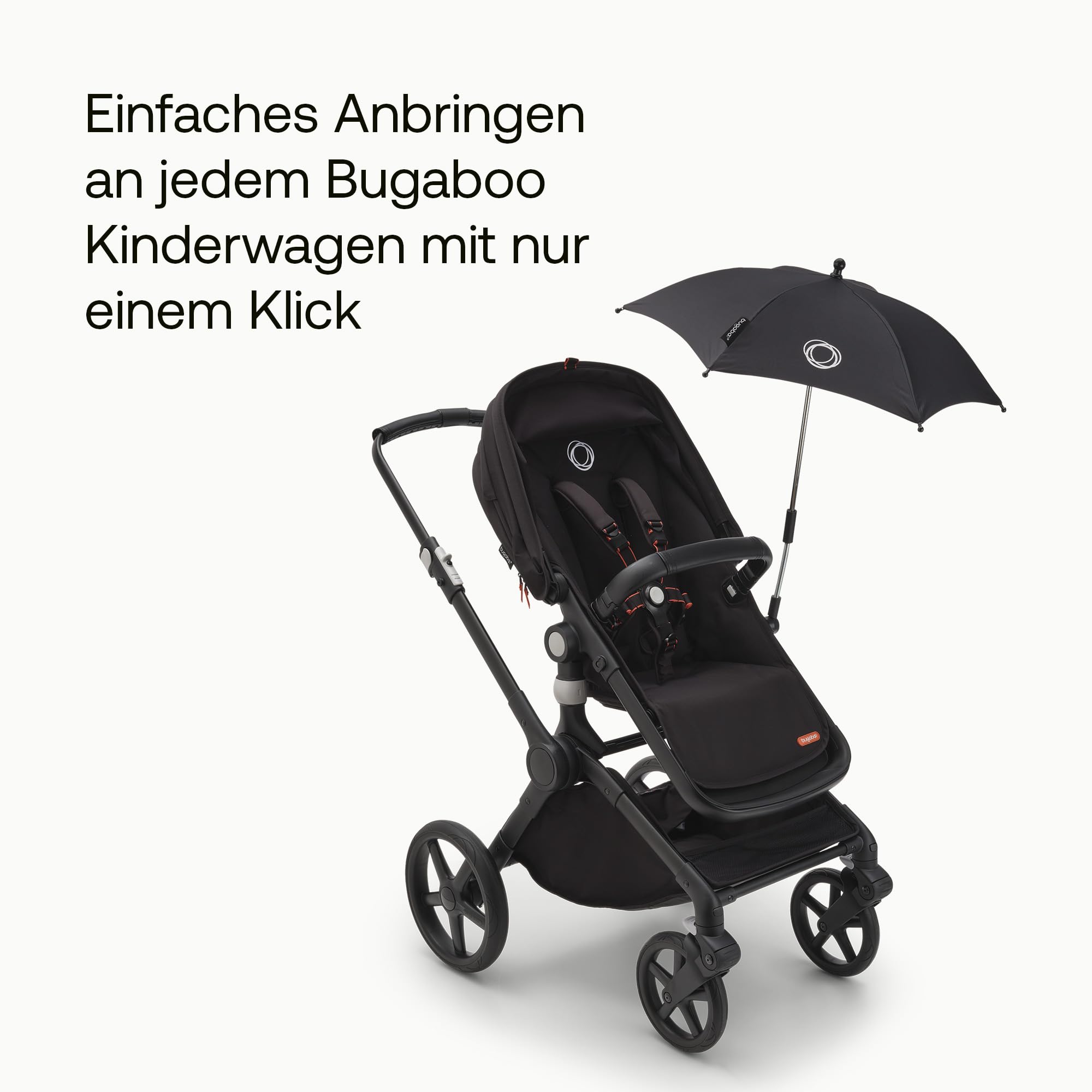 Bugaboo Sommer Accessoire Set: Duo-Komfort Sitzauflage für vier Jahreszeiten und Sonnenschirm+, kompatibel mit allen Bugaboo Modellen, für optimalen Schutz gegen Sonnenstrahlen, Midight Black