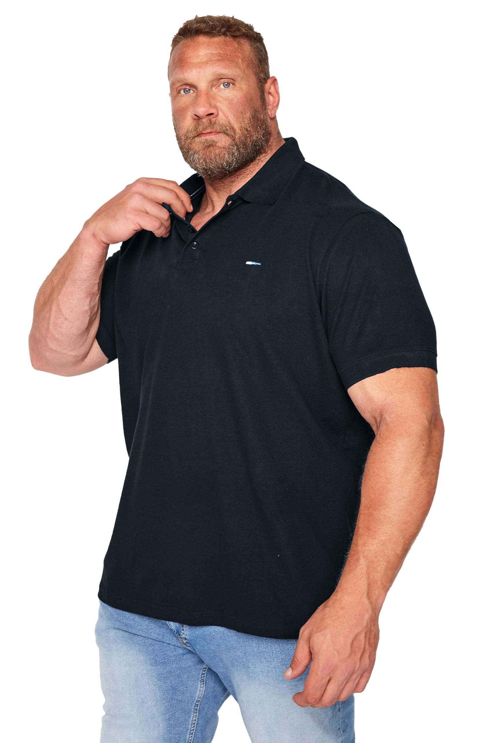 BadRhino Big & Tall Navy Blue Core Polo Shirt - Men's - Plus Size Curve