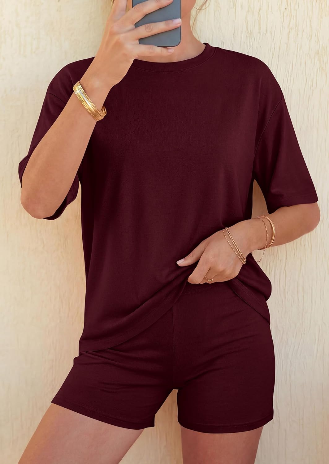 PRETTYGARDEN 2026 Women's Summer 2 Piece Sets Casual Lounge Set Short Sleeve Tops Shirts Shorts Travel Beach Vacation Outfits - Image 2