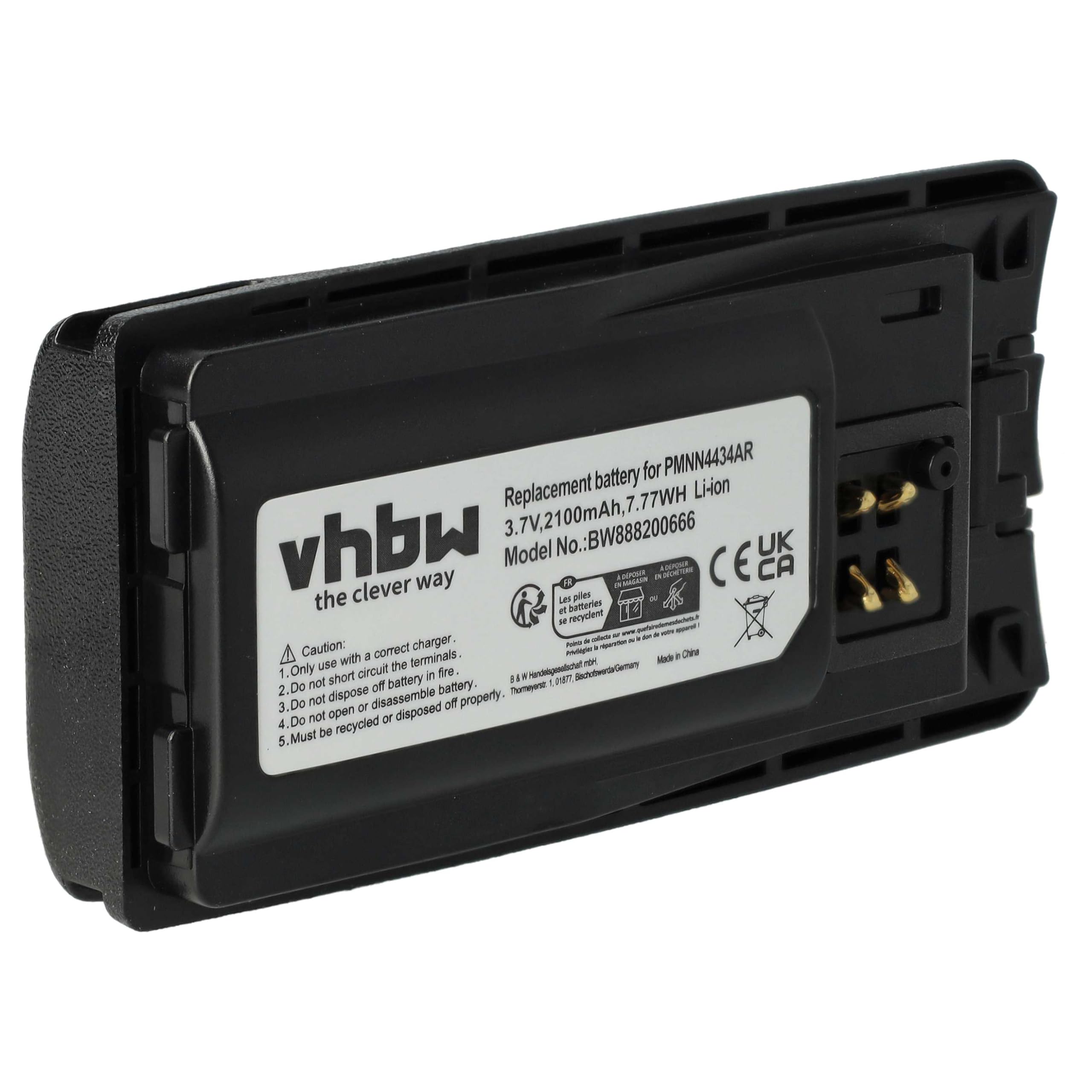 vhbw Akumulator litowo-jonowy 2100 mAh (3,7 V) kompatybilny z Motorola XT420, XT460, XT660d radio, walkie-talkie