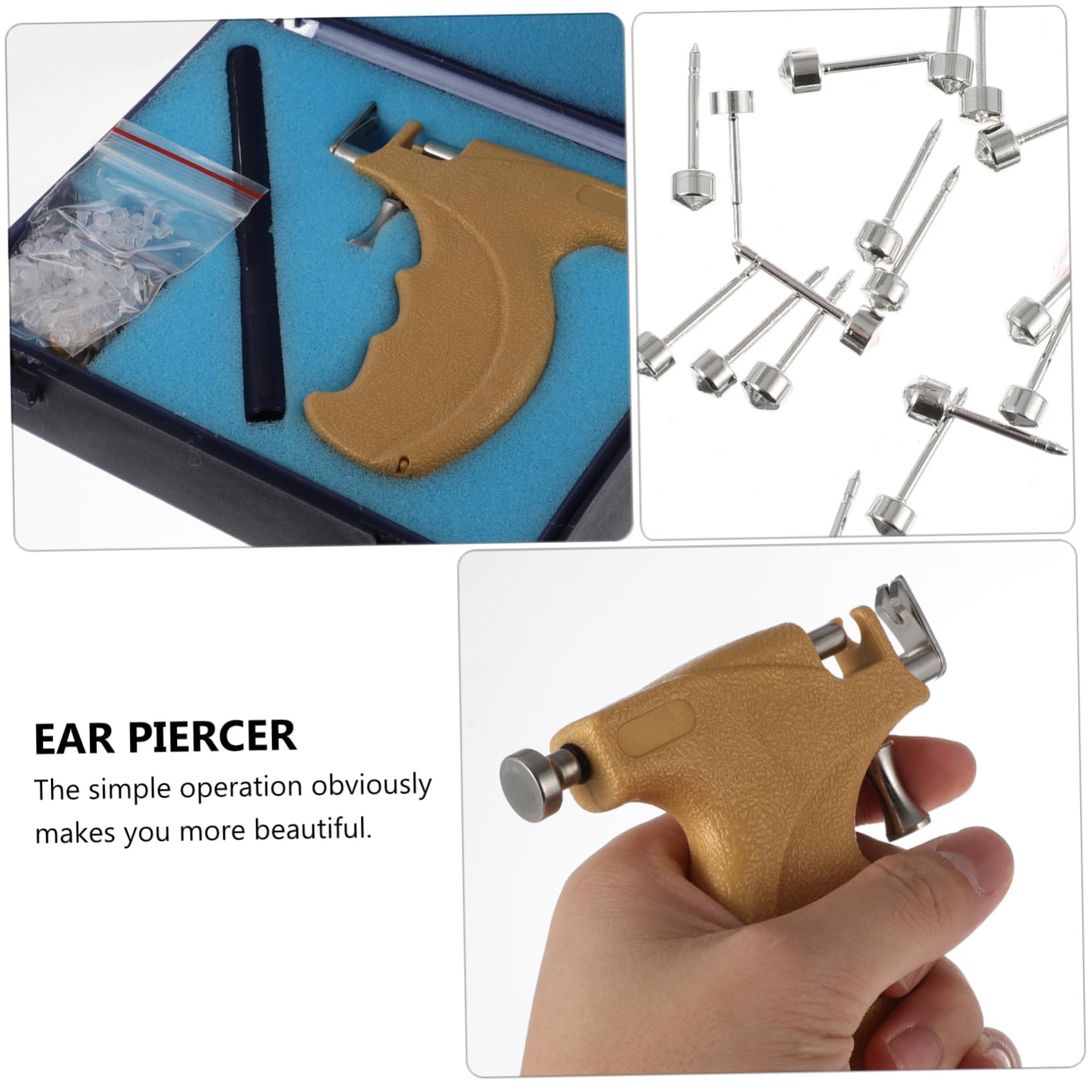 SHERCHPRY Strumenti Per Piercing All Orecchio Kit Strumenti Per Piercing All Orecchio Orecchini Bottone Per Forare i Buchi Orecchie Rapidamente Modo Per Personale e