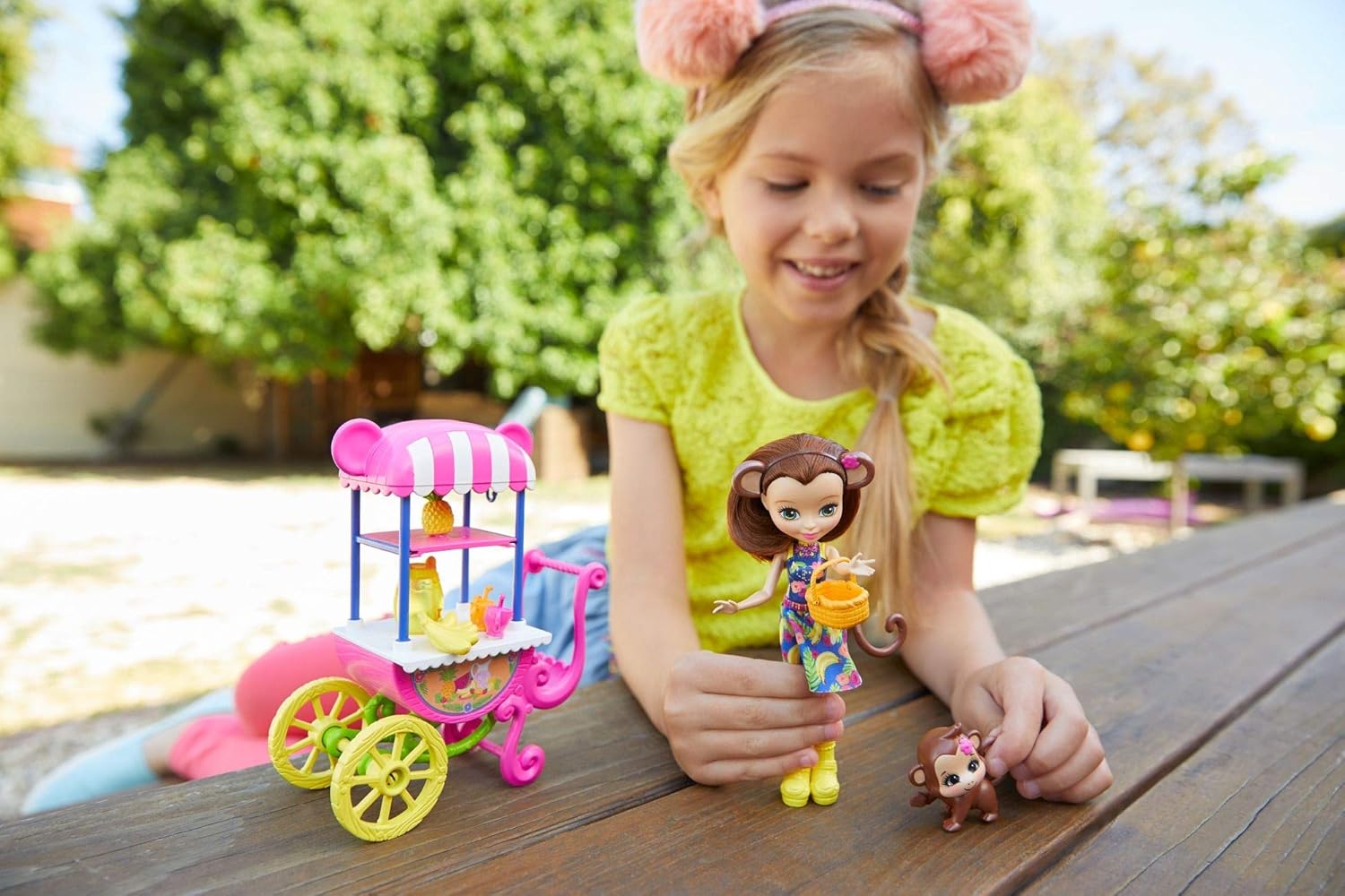 ​Enchantimals Merit Monkey Doll with Fruit Cart and Monkey Figure