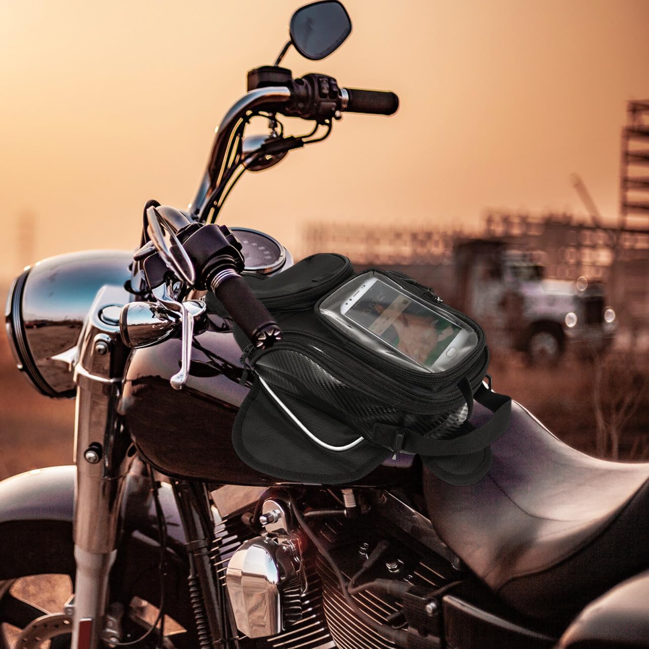 Motorcycle Tank Bag Magnetic Waterproof Fuel Tank Pouch Motorbike Tool Bag for Riding and Travel