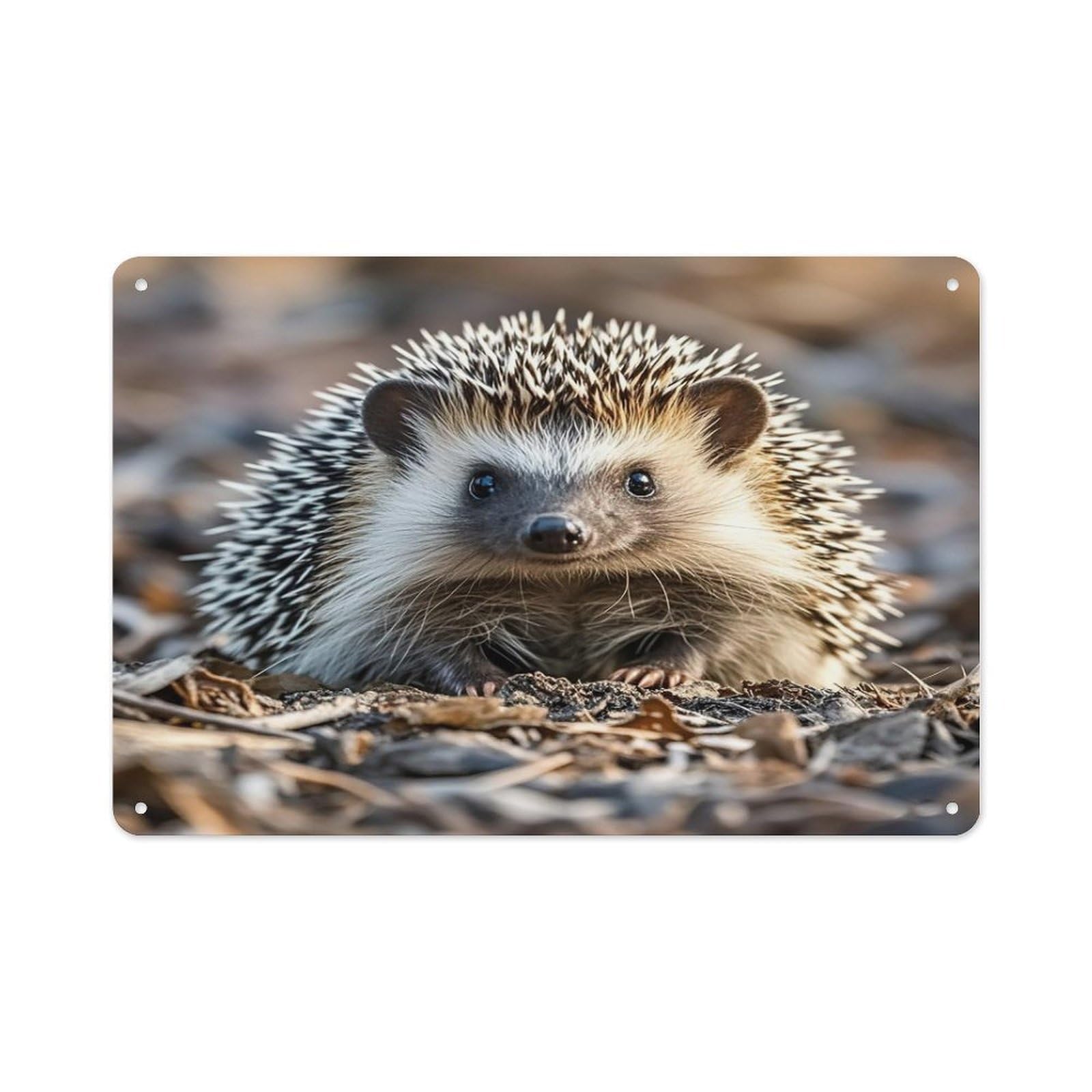 Hedgehog Rectangle Aluminum Sign Vintage Horizontal Aluminum Plate Multi-Purpose Decoration Painting Farmhouse Style Metal Sign for Home Door Office Cafe