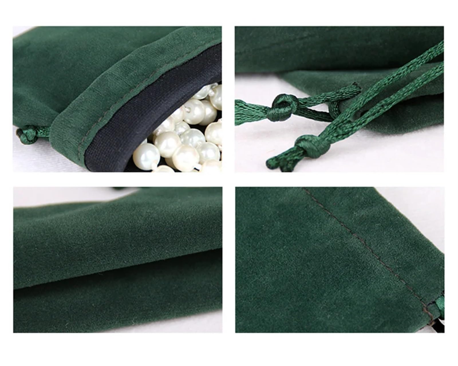 Geschenkbeutel 50 Stück weiche Stoff-Samt-Geschenktüten mit Kordelzug for Hochzeit, Party, verschiedene Größen, Schmuckpaket, elegante Beutel(Green,20x25cm(50pcs))