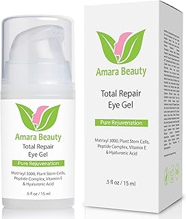 Sponsored Ad - Amara Beauty Eye Cream Gel for Dark Circles and Puffiness with Peptides & Hyaluronic Acid, 0.5 fl. oz.
