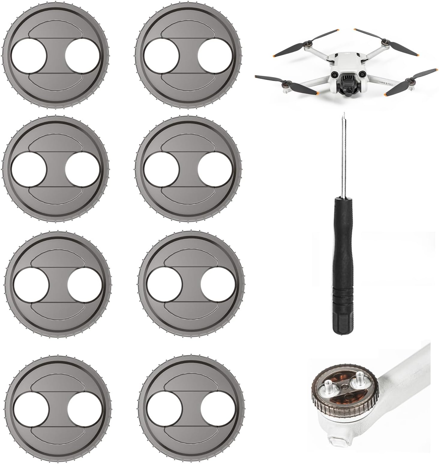 DJI Mini 4 Pro & 3 Pro/3 Drone Motor Protective Caps, 8pcs Dust Covers, Lightweight ABS, Dark Brown, Beginner, Motor Covers