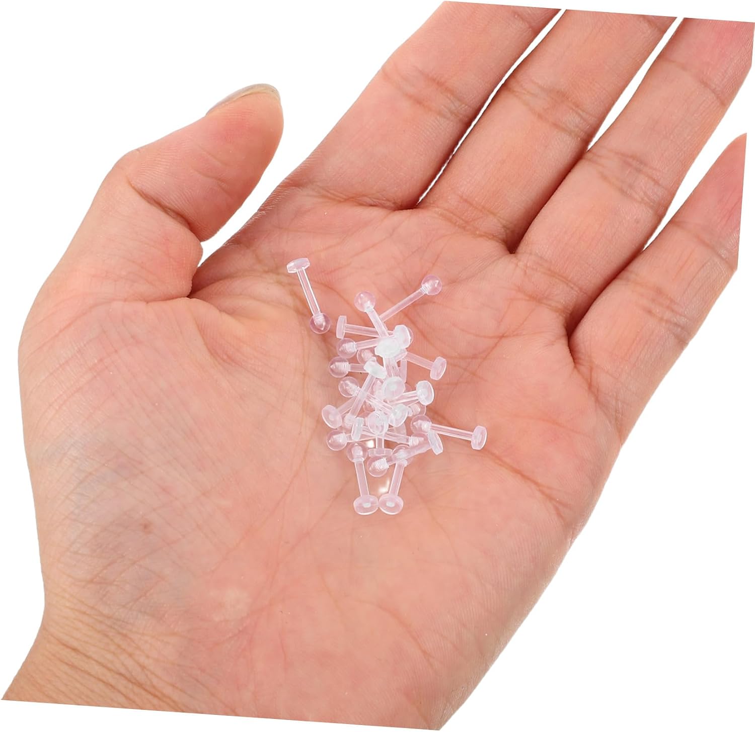50pcs Flatback Ear Stud Retainers Resin Piercing Jewelry