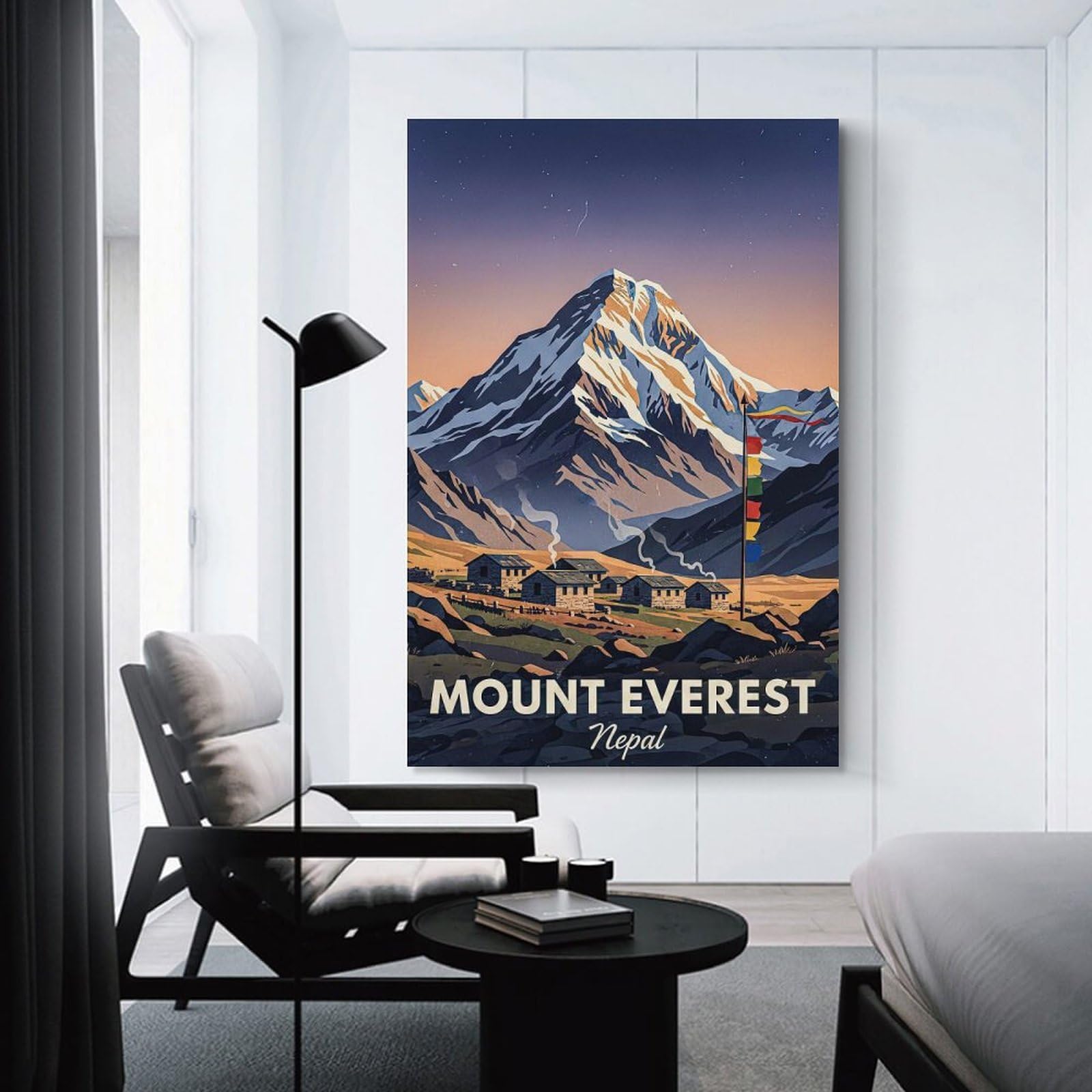 Junmoney Room Decor Wall Art Mount Everest Nepal Vintage, 24x36inch(60x90cm), for Entrance Spaces, Stair Walls Or Halls, Home Artwork for First Impressions