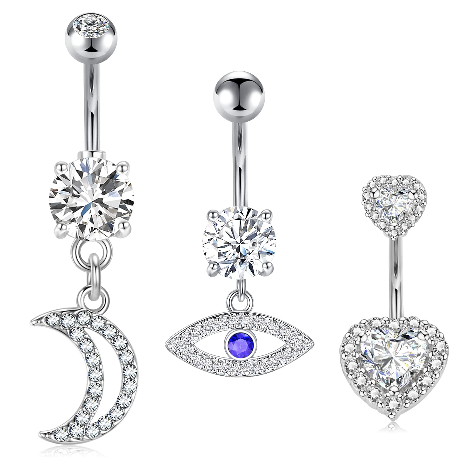 AceFun Anillo Ombligo Piercing Garra 14G Barra Piercing Ombligo Dragón Púrpura Rosa Piedra Natural Ópalo Anillos Aro Ombligo 10mm Acero quirúrgico Piercing Ombligo Joyas
