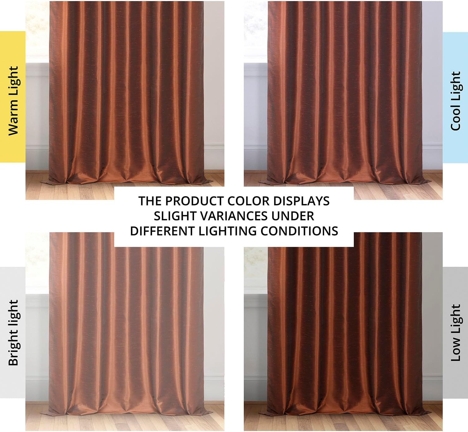 HPD Half Price Drapes Faux Silk Blackout Curtains 84 Inches Long for Bedroom & Living Room Vintage Textured Blackout Curtain (1 Panel), 50W x 84L, Copper Kettle