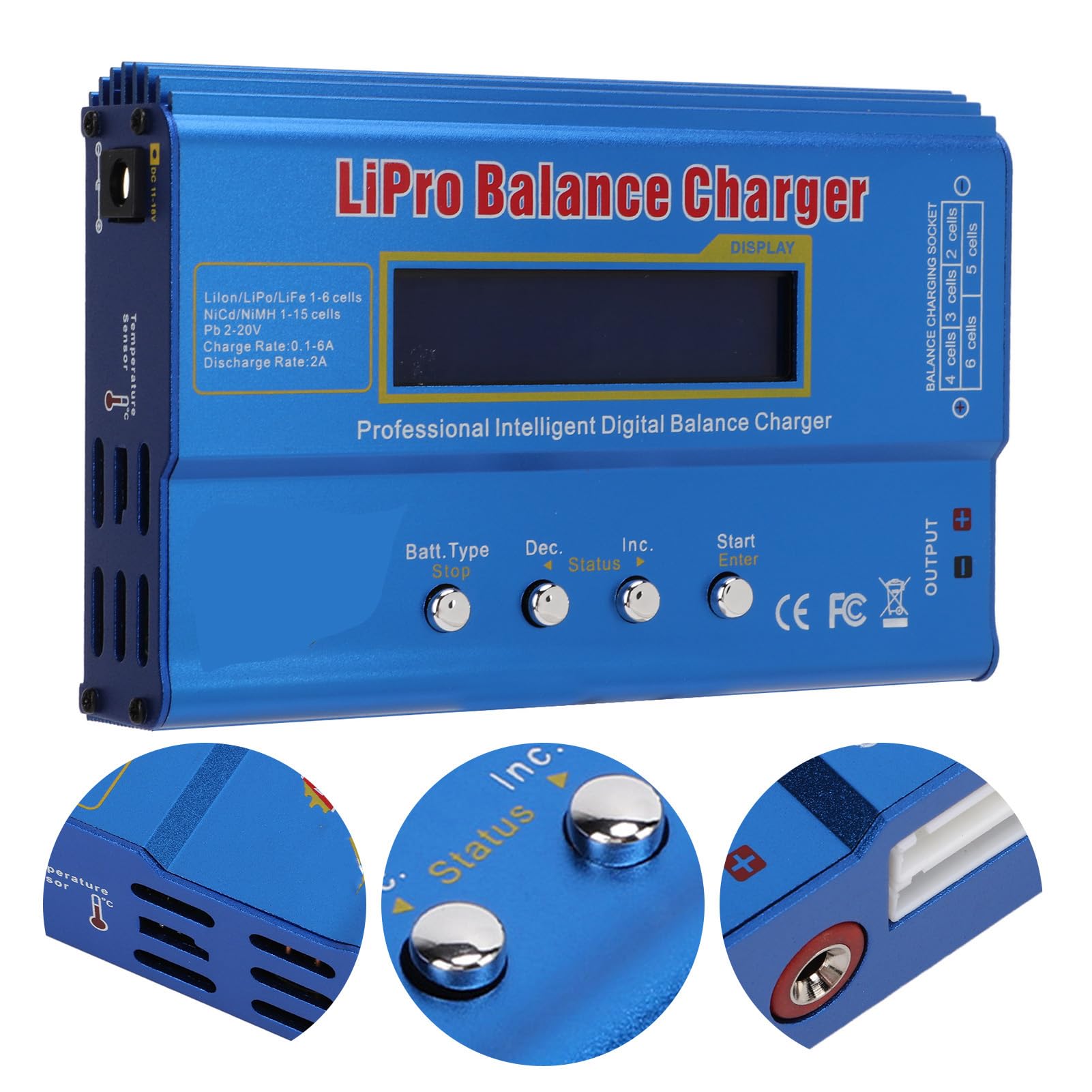 Chargeur D'équilibre Multifonctionnel en Alliage D'aluminium, Mini Chargeur 80W pour Hélicoptère RC