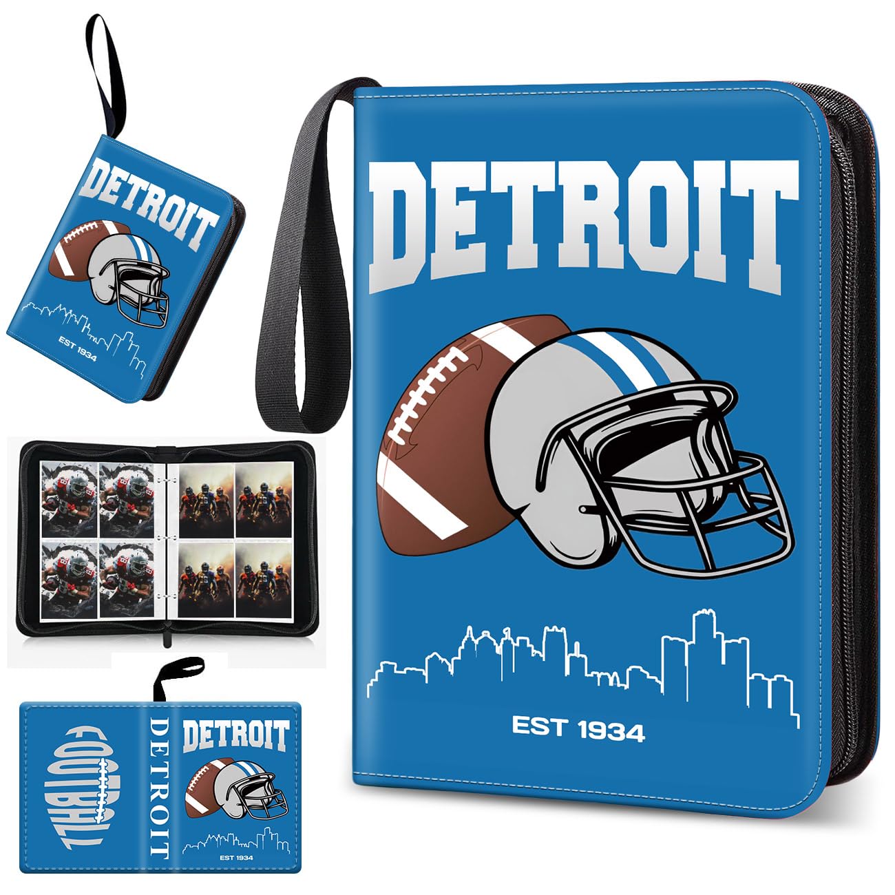 Amazon.com: Football Card Binder, Detroit Trading Card Holder Protectors, 4 Pocket Fits 400 Cards with 50 Removable Sleevesves Card Storage Album Folder Case Collector : Toys & Games Amazon.com: Football Card Binder, Detroit Trading Card Holder Protectors, 4 Pocket Fits 400 Cards with 50 Removable Sleevesves Card Storage Album Folder Case Collector : Toys & Games
