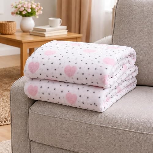 Miniatura 3 de Manta suave de San Valentín Confeti Corazón Divertido, Rosa Negro Blanco, Acento para Sofá, Silla, Cama o Dormitorio (Amor Confeti)