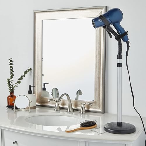 Miniatura 3 de Soporte de secador de pelo manos libres ajustable con rotación de 360 grados, compatible con herramientas de peinado compactas