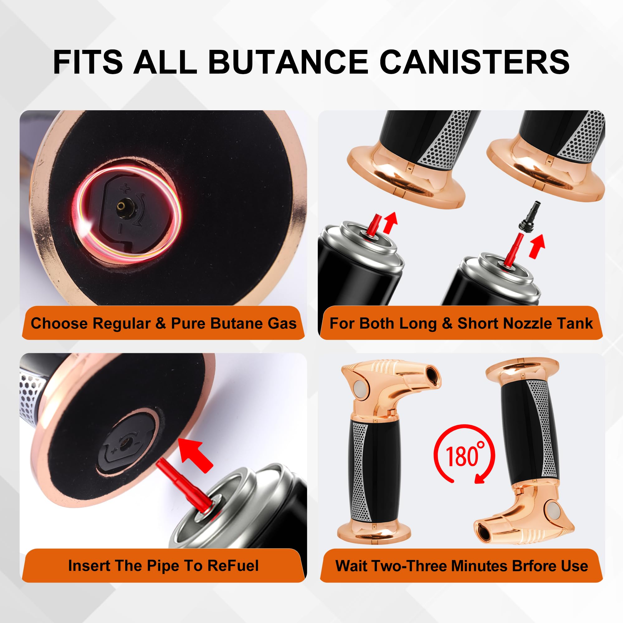 Mini Torcia Soffiabile A Gas Butano Ricaricabile Senza Fili - 1300 - Foto 4