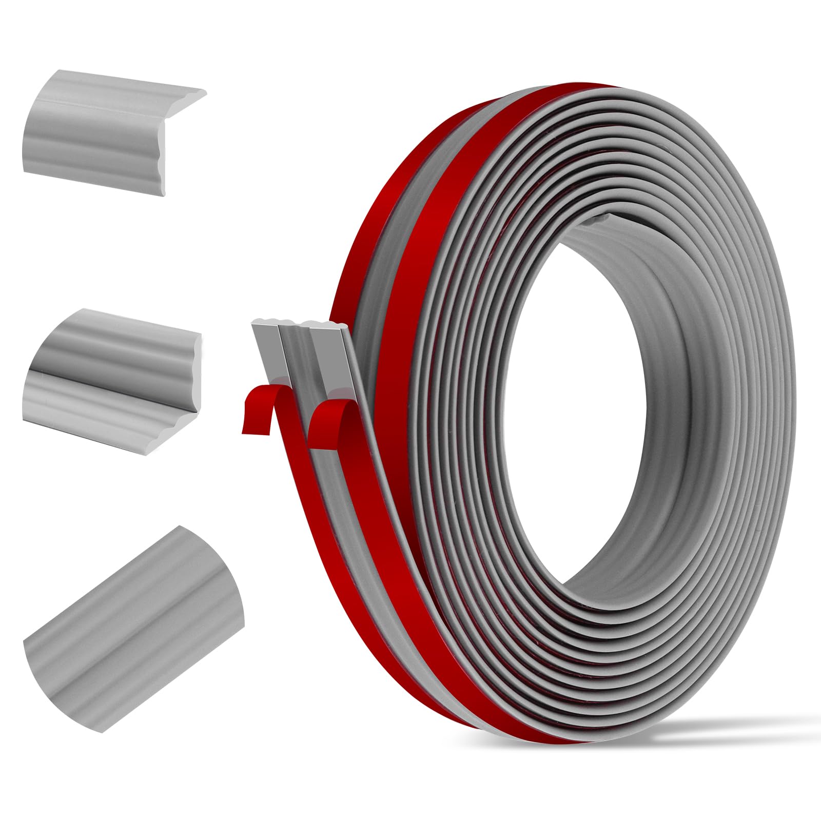 Edging Strip Peel And Stick Self Adhesive Trim 3 Meters Wall Corner Protectors Flexible Moulding Trim For Tile, Countertop, Flooring Caulk Molding,Furniture Protector Guards