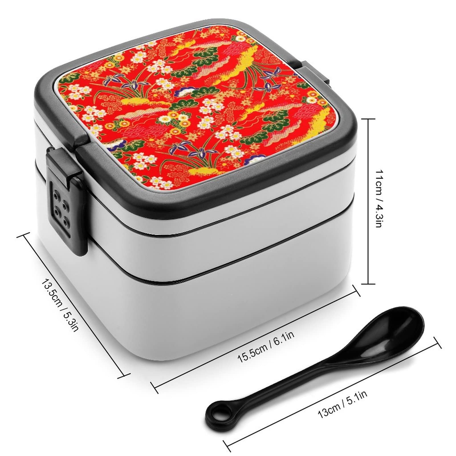 Amazon | かわいいカラフル 花柄 弁当箱 2段 ランチボックス 二段 お