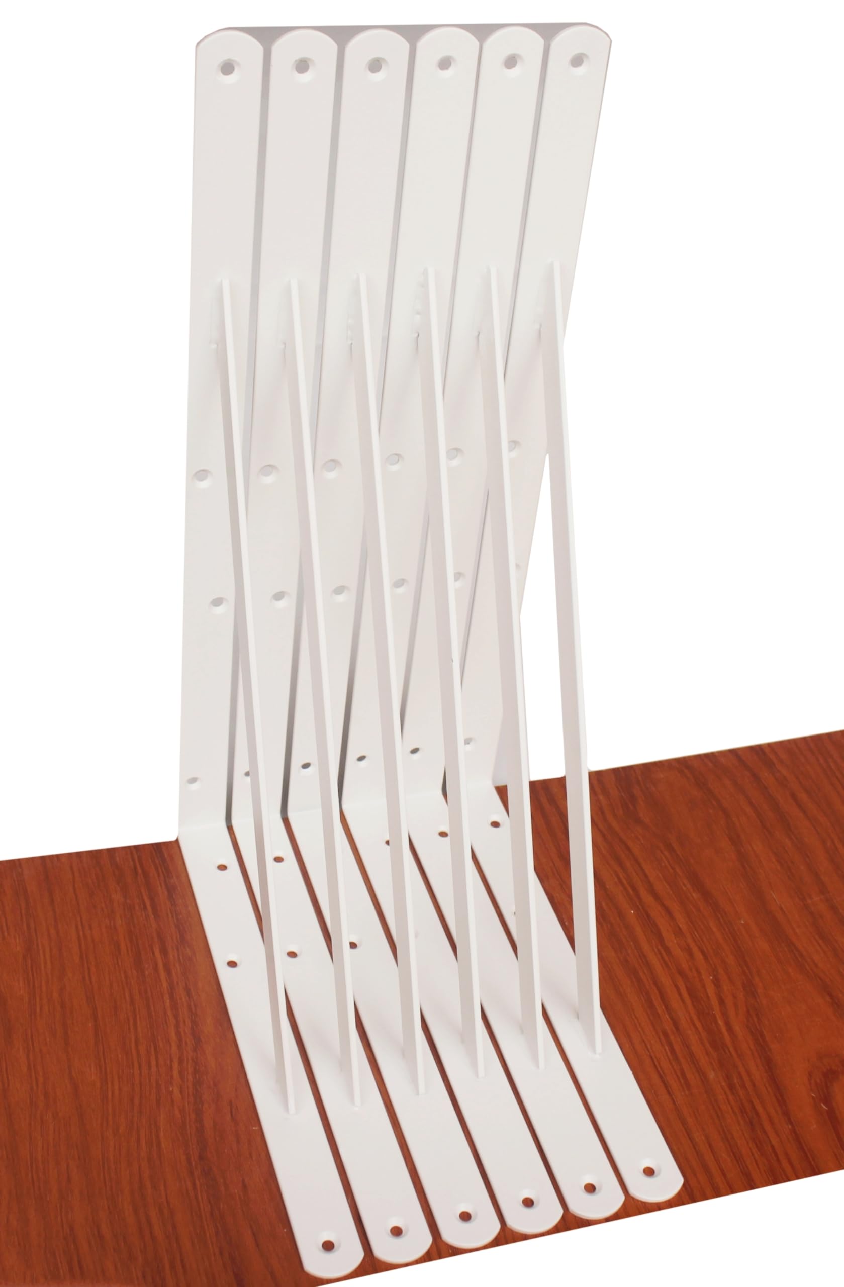 6 Pack L18 x H 12" White Heavy Duty Shelf Brackets with Screws Metal Shelf Brackets Shelf Support Angle Brackets for Shelves L Brackets Heavy Duty Floating Shelf