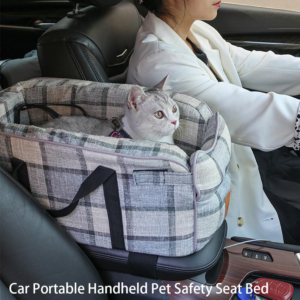 Console Centrale Cani e Gatti per Subaru Solterra 5 Seats 2025, Sedile Consolle Seggiolino Auto Cuccioli Portatili Rialzo Canei Console Centrale