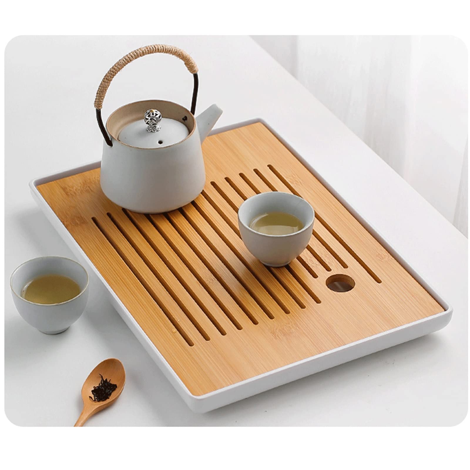 Bandeja de Servicio Bandeja de Servir Bandeja de té Bandeja de Drenaje Bandeja Antideslizante for el Restaurante de la Oficina en el hogar Robado y Duradero Bandejas Decorativas (Size : B)