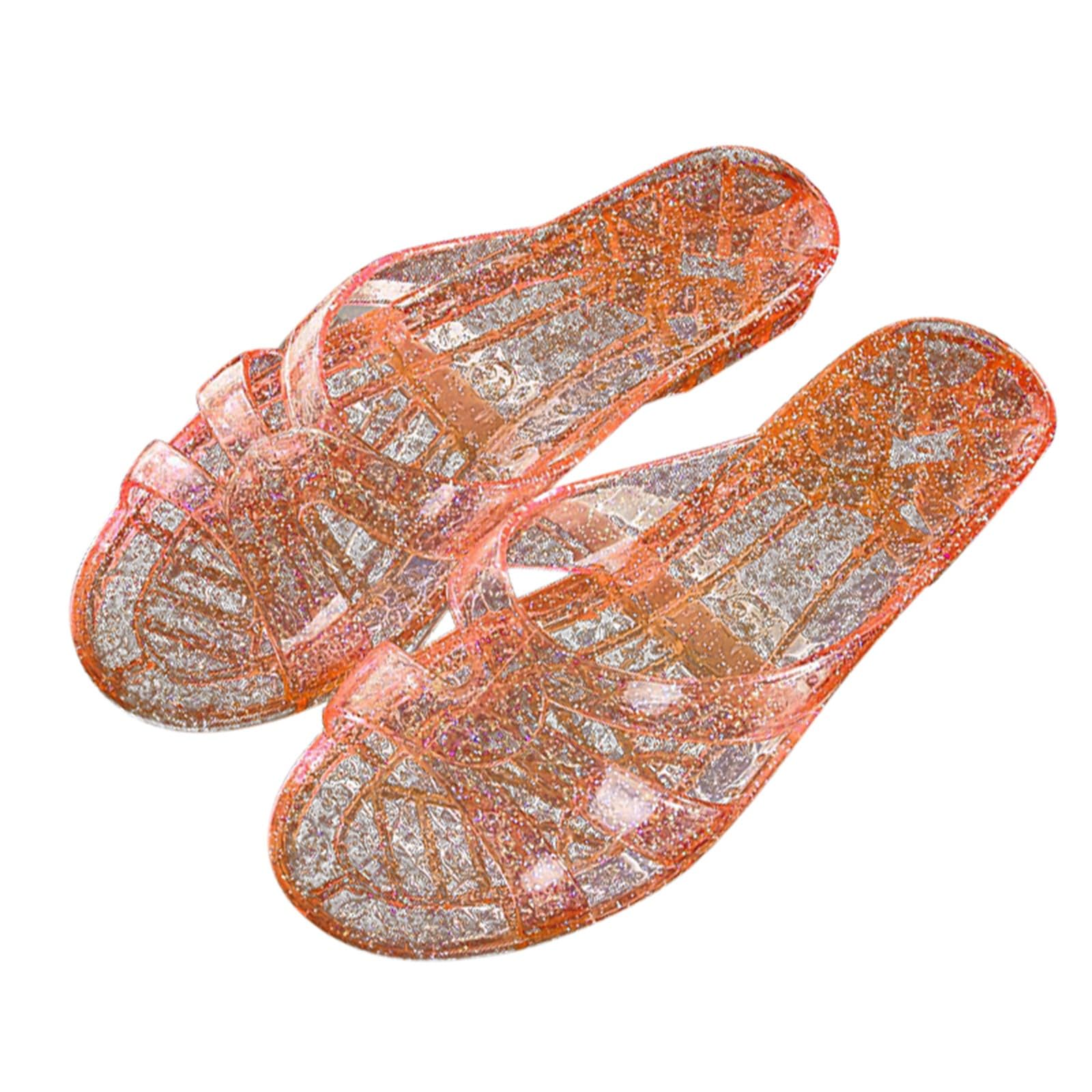 Sandalias abiertas con tacón bajo - Chanclas de verano para mujer