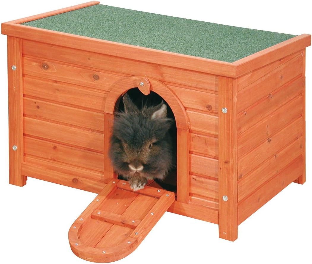 Wooden Hutch with Opening Roof for Rabbit/Guinea Pig/Ferret, 60 x 40 x 40 cm, Natural