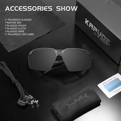 Miniatura 7 de KAPVOE Gafas de sol deportivas polarizadas para ciclismo, béisbol, correr, bicicleta de montaña, triatlón, golf, MTB para hombres y mujeres