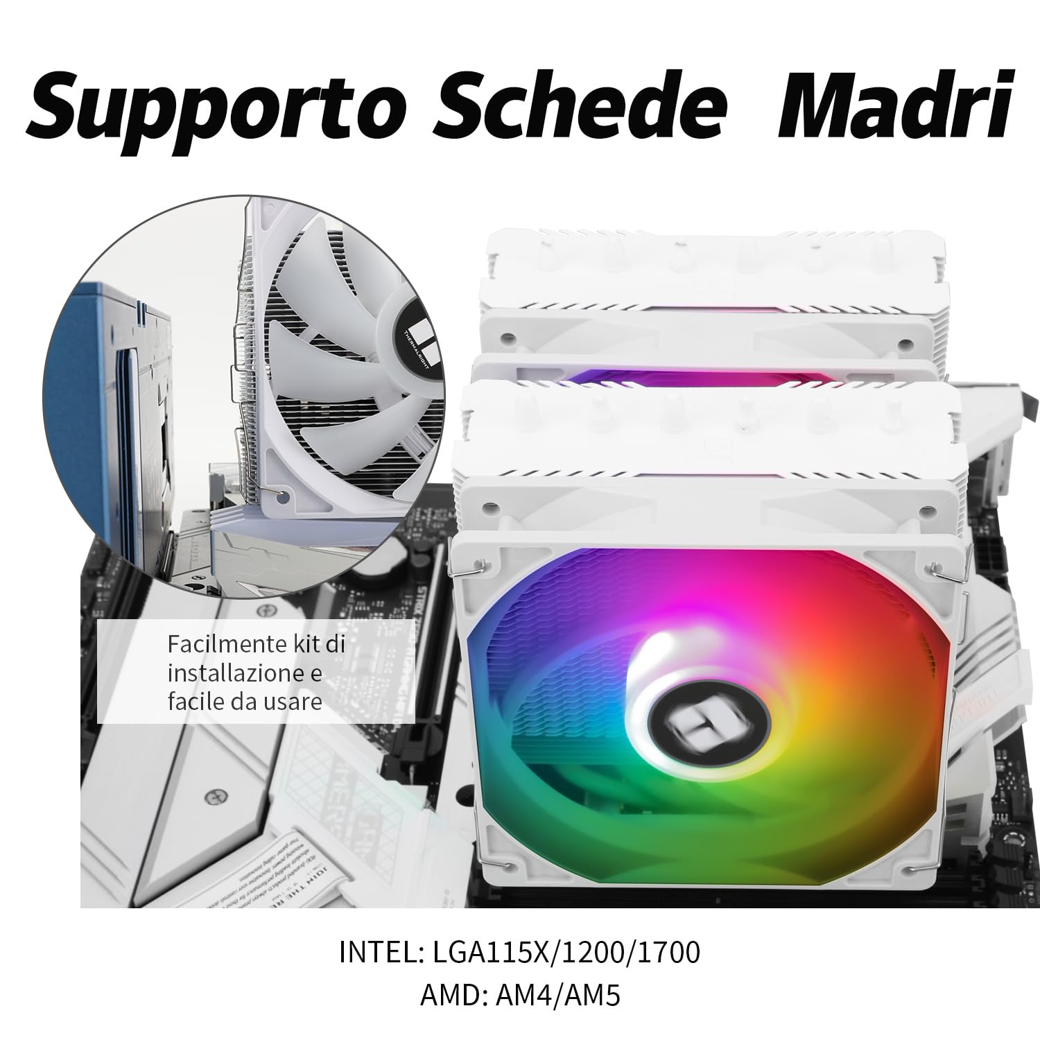 TR Peerless Assassin 120 SE ARGB Enfriador de aire CPU, 6 tubos de calor, ventilador doble 120mm C12CW-S PWM, tecnología AGHP, para AMD AM4/AM5 y Intel 1150/1151/1200