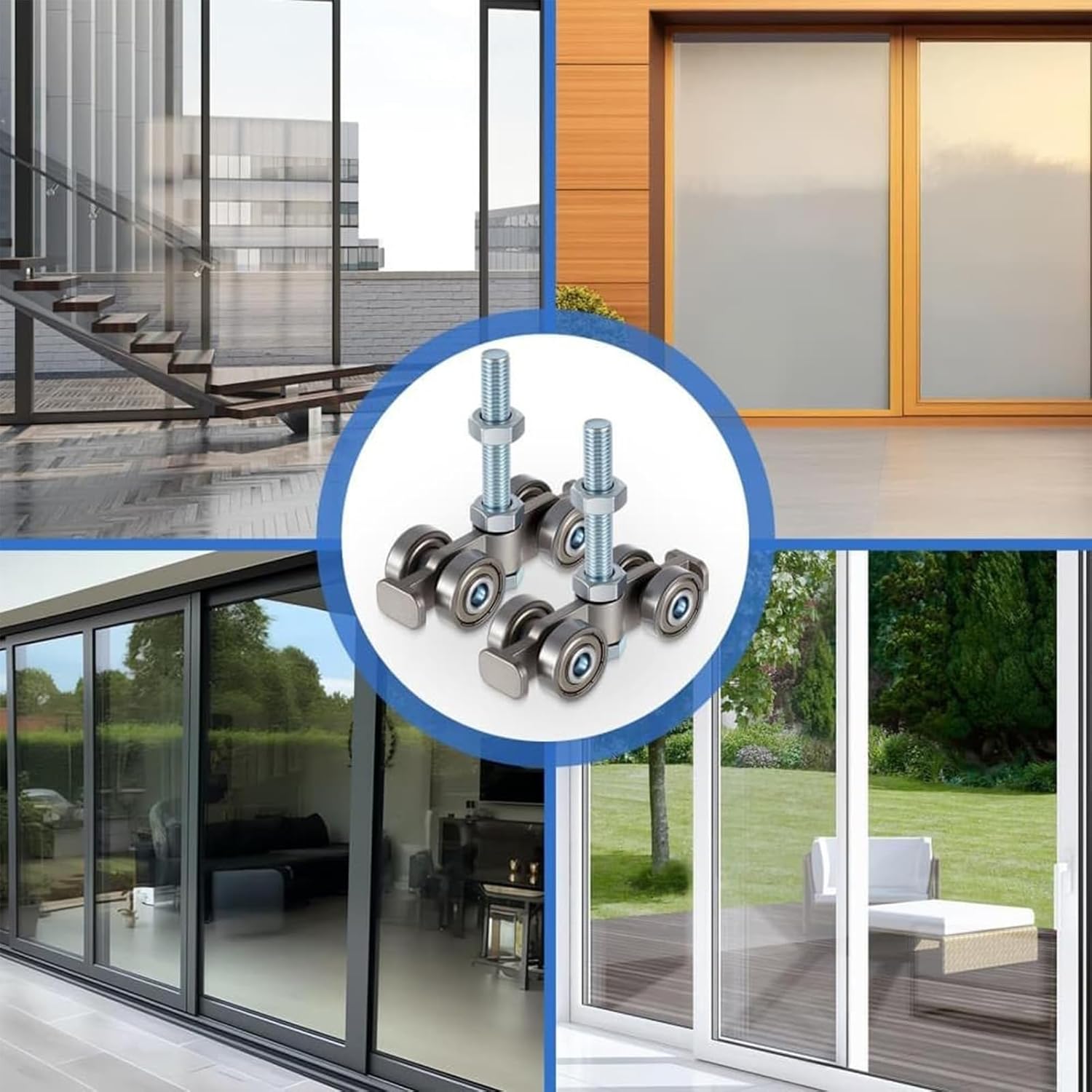 High Capacity Sliding Door Rollers | Silent 4 Wheel Barn Door Roller Sliding Barn Door Roller - For Home Bathroom Garage Gate Outdoor Indoor