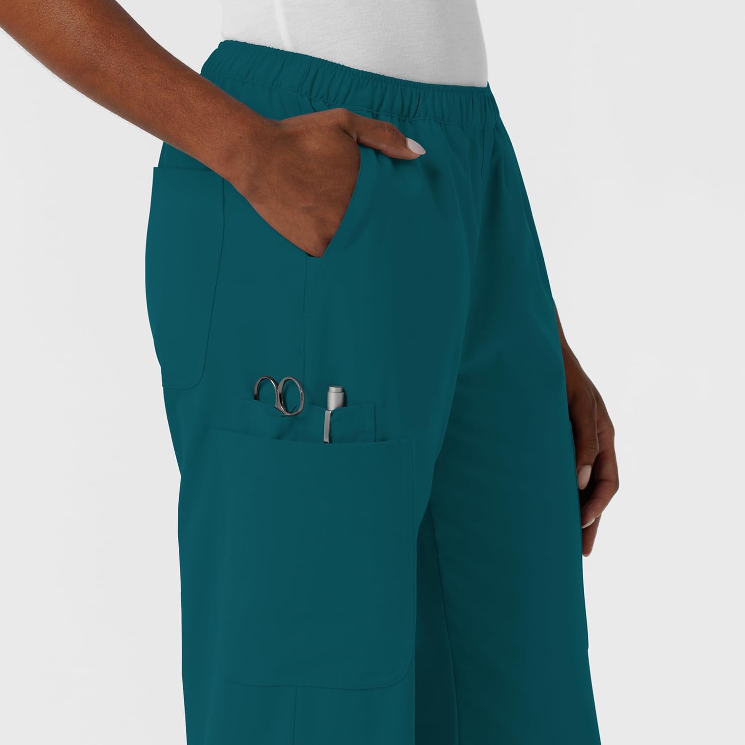 Wink NURTUR Scrubs for Women, Straight Leg Cargo Scrub Pant - Caribbean, XL Petite - Image 10