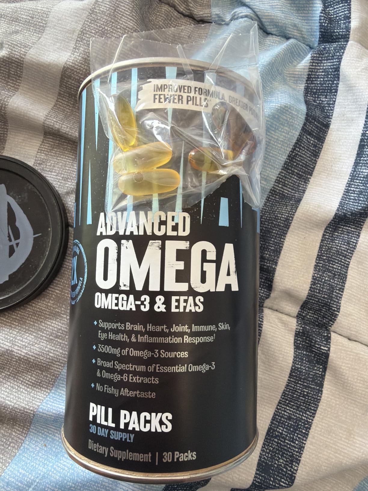 Animal Advanced Omega 3 Fatty Acids - 3500mg EPA DHA Fish Oil Omega 3 Supplement for Women & Men High Potency Blend with CLA GLA ALA for Brain Skin Eye Immune Joint Health 30 Pill Packs 6 capsules