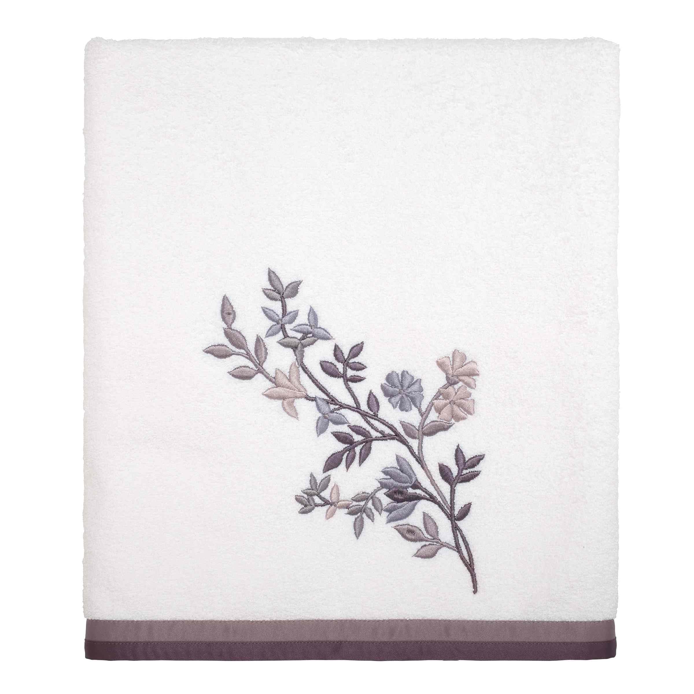 Avanti Linens - Bath Towel Soft Absorbent Cotton Towel Floral Inspired Home Decor Whisper Collection