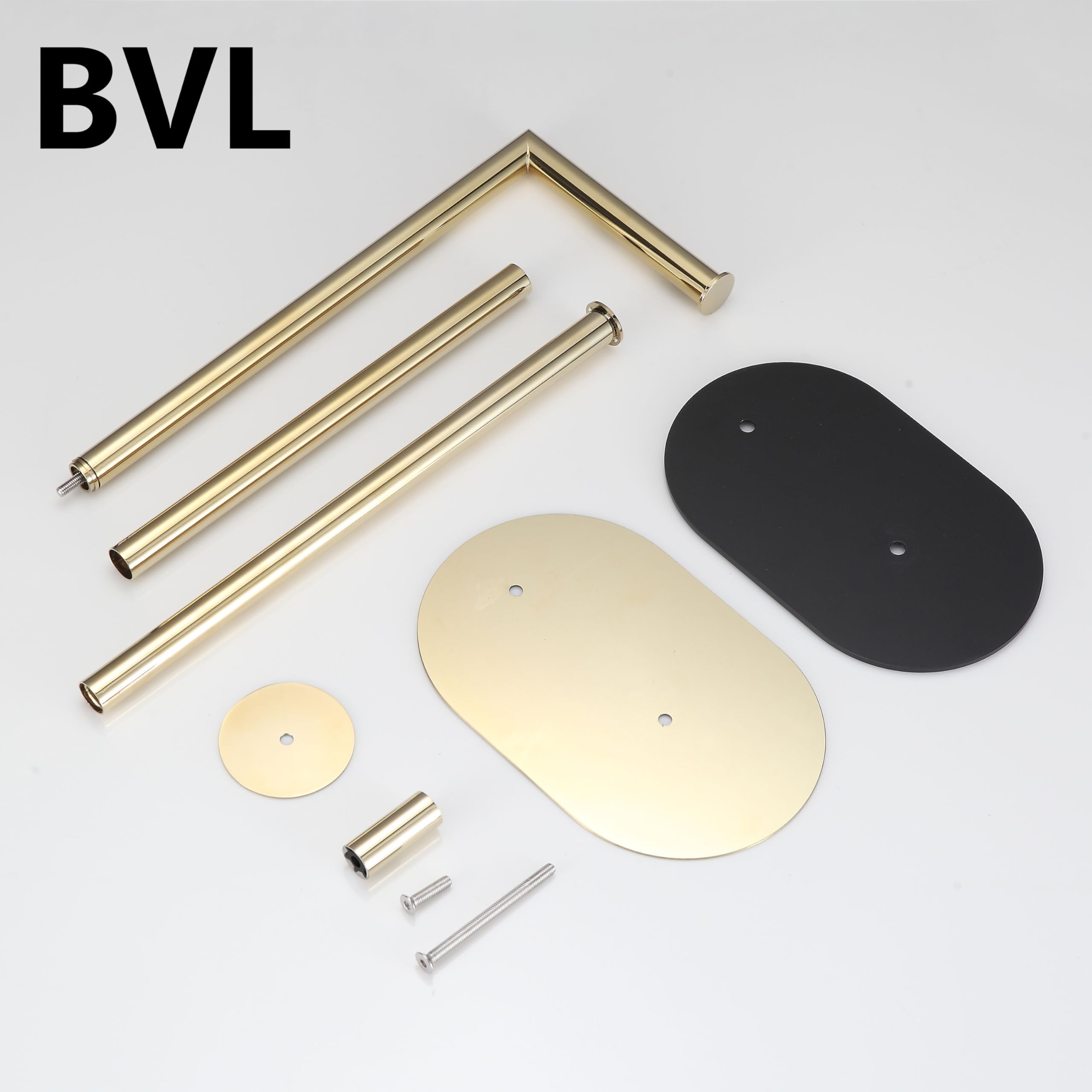 BVL Portarrollos de papel higiénico de pie, dorado, acero inoxidable, soporte para papel higiénico de pie, soporte para papel higiénico independiente, soporte para rollos de papel higiénico