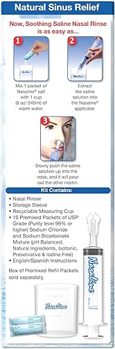 Miniatura 3 de Squip Sistema de enjuague nasal nasal con 10 paquetes de solución salina premezclados