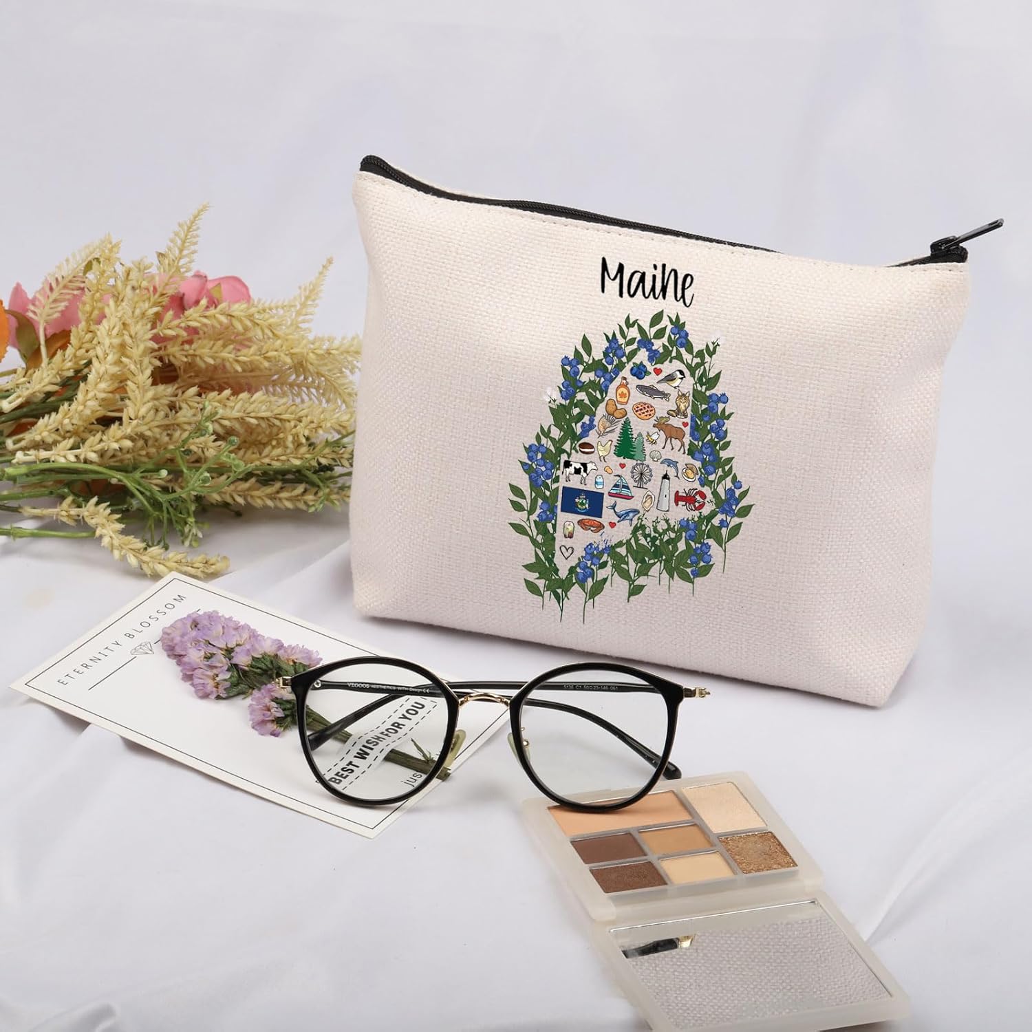 JNIAP Maine State Map Gift Maine Favorites State Cosmetic Bag Maine Travel Gifts (Maine Bag) - Image 5