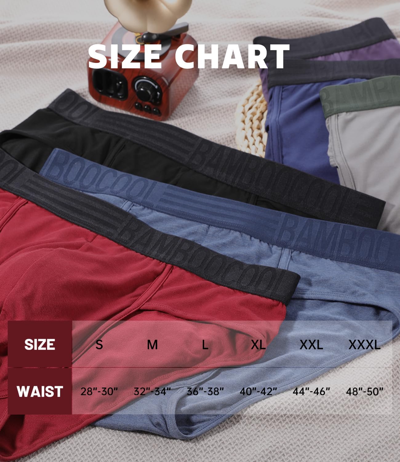 BAMBOO COOL Men's Tagless Briefs Coverd Waistband Comfort Soft Underwear with Contour Pouch Breathable Underpants, Multipacks - Image 6