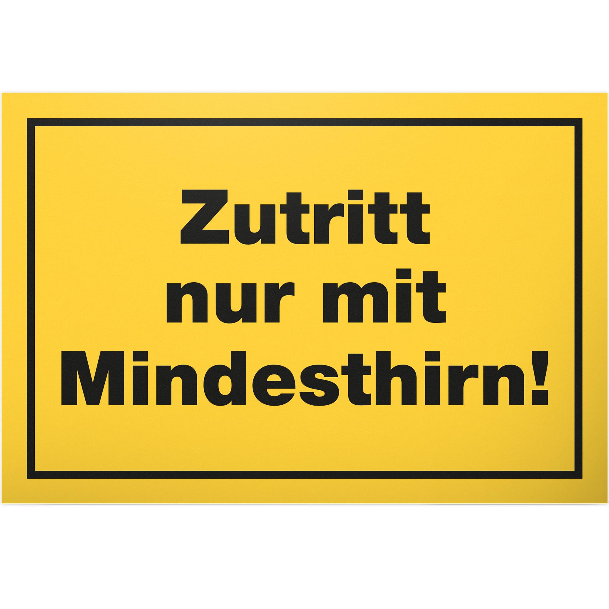 DankeDir! Zutritt nur mit Mindesthirn - Kunststoff Schild 30 x 20 cm - Deko Geschenk Freunde Männer Geschenkidee - Türschild lustiger Spruch Spruchschild Geburtstagsgeschenk Kollegen