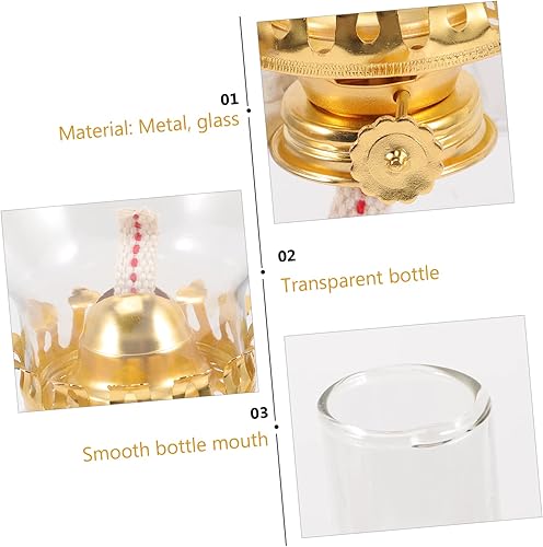 Miniatura 7 de Garneck Lámpara de queroseno Lámparas de aceite para uso en interiores Lámpara de aceite retro transparente Lámpara de aceite Lámpara de soporte de