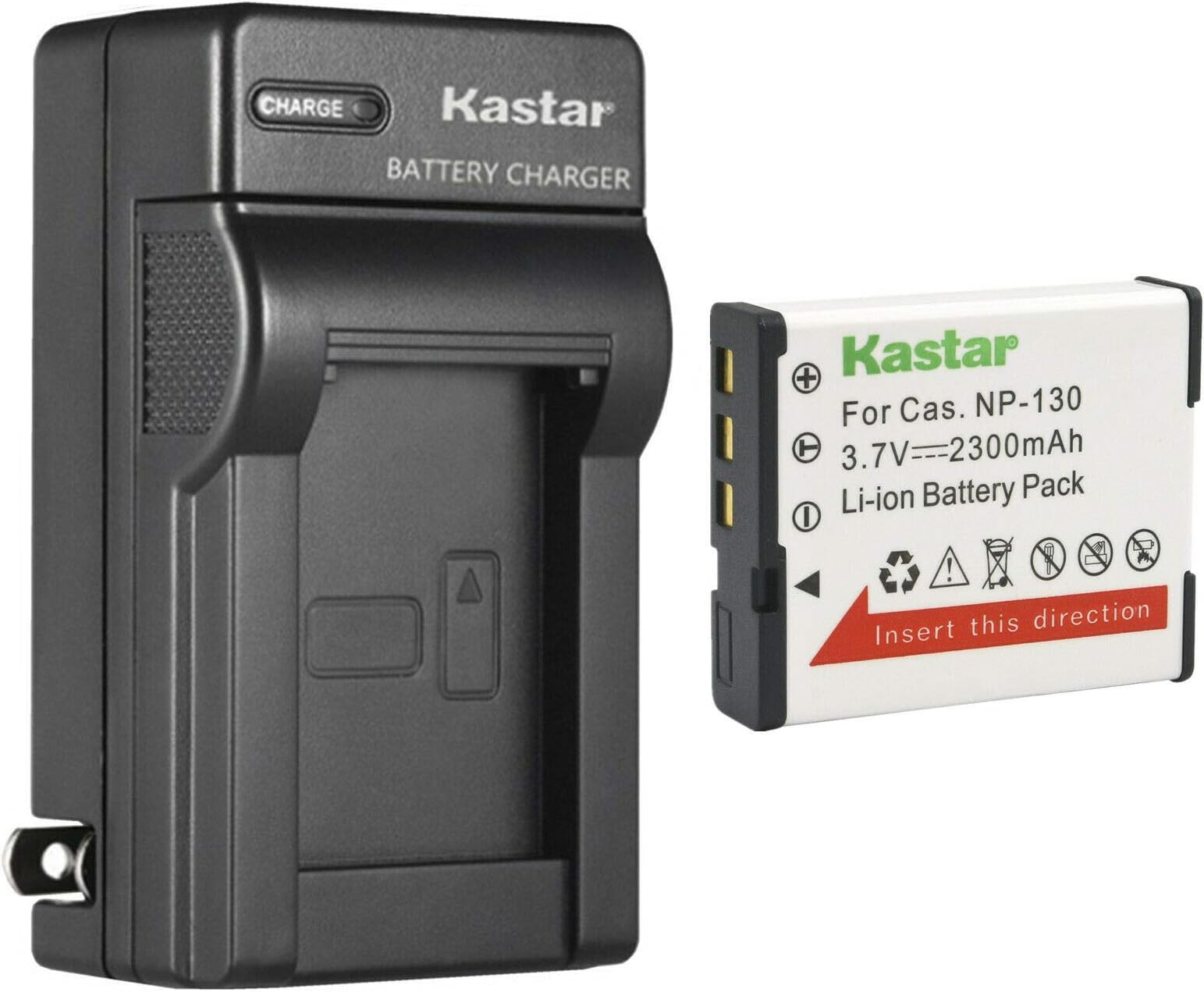 Kastar 1-Pack Battery and AC Wall Charger Replacement for Casio Exilim EX-ZR1000BK EX-ZR1000RD EX-ZR1000WE, Exilim EX-ZR1100, Exilim EX-ZR1200, Exilim EX-ZR1300, Exilim EX-ZR1500, Exilim EX-ZR1600