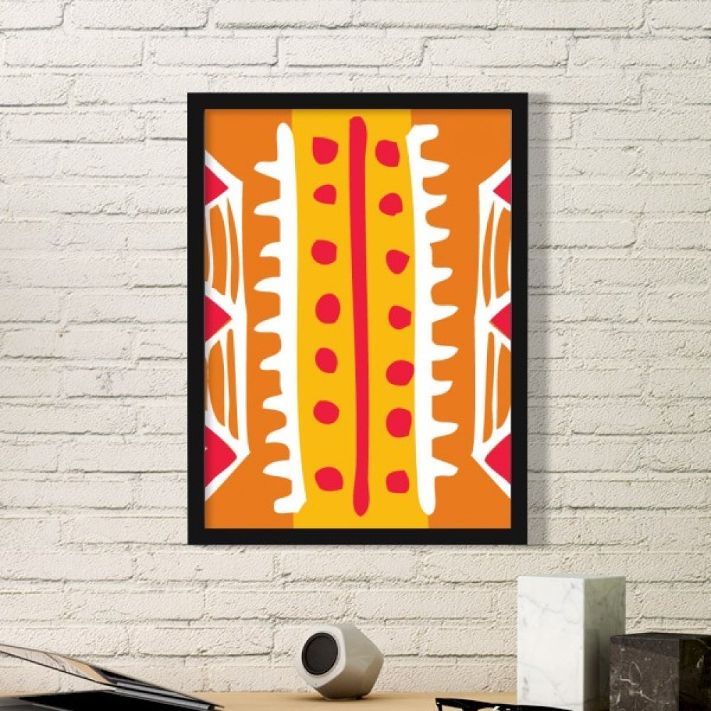 Peinture totem mexicain orange pour stickers muraux salon cadre noir DIYthinker