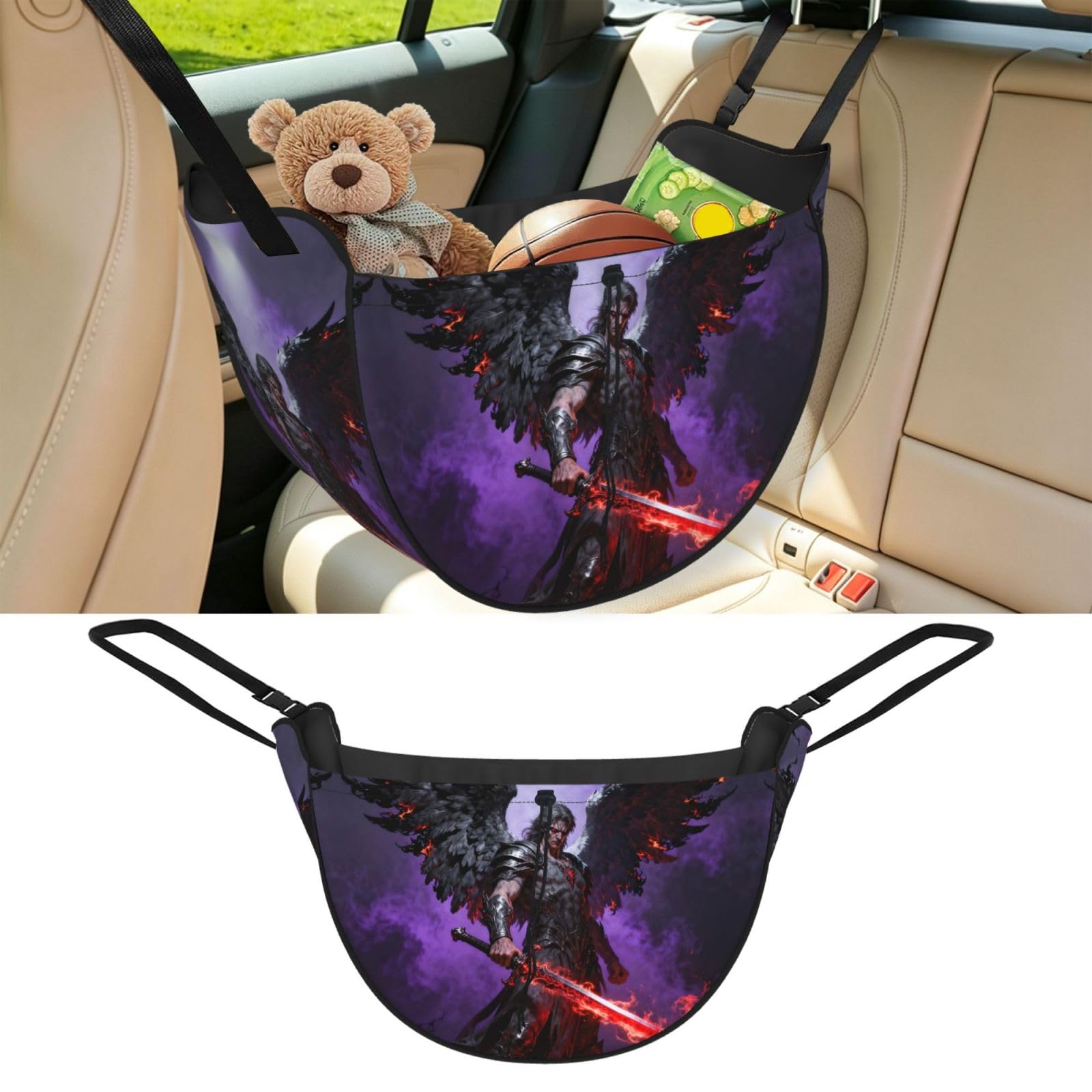CNTDBU Dark Angel Wings Car Seat Organizer-Backseat Storage Bag for Travel