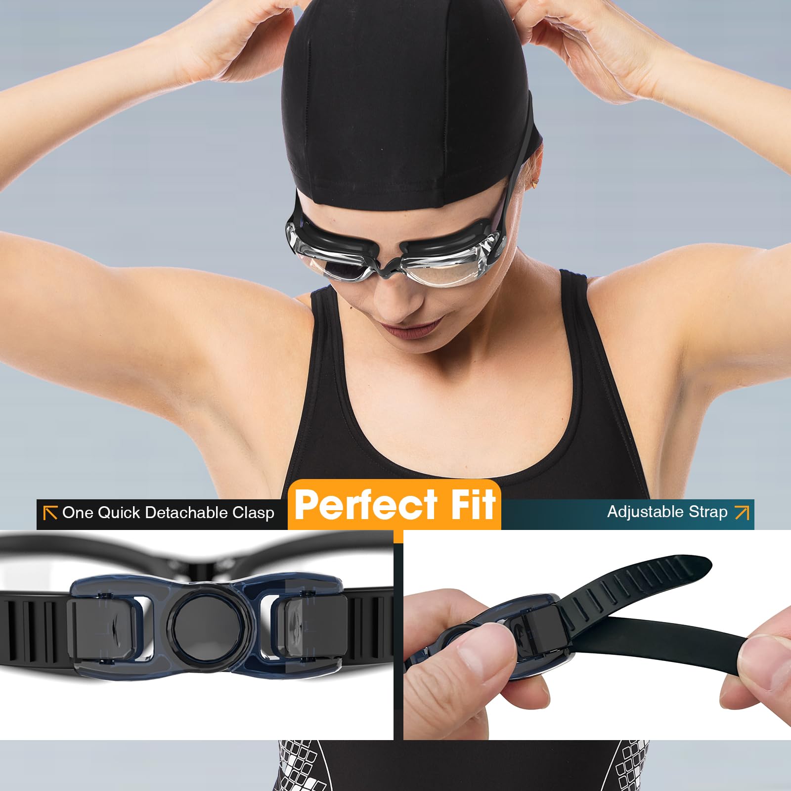 Braylin Swim Goggles, 2-Pack Swimming Goggles, Anti Fog, No Leaking For Adult Women Men Youth