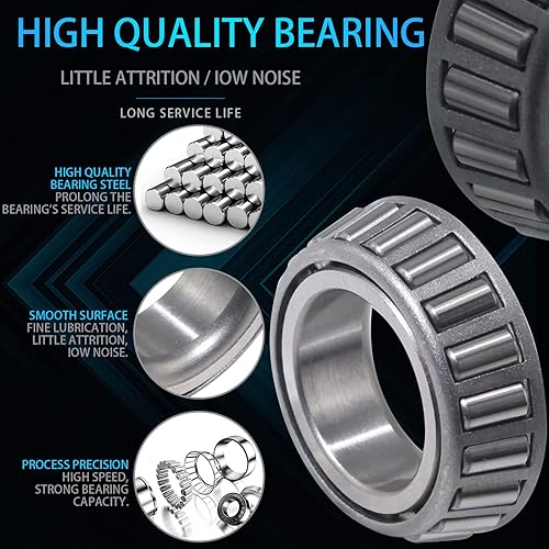 Miniatura 5 de 2 juegos de rodamientos de eje de remolque de barco de 2000 a 2200 libras, kits de rodamientos L44649 / L44610, sellos de grasa de 12192TB,