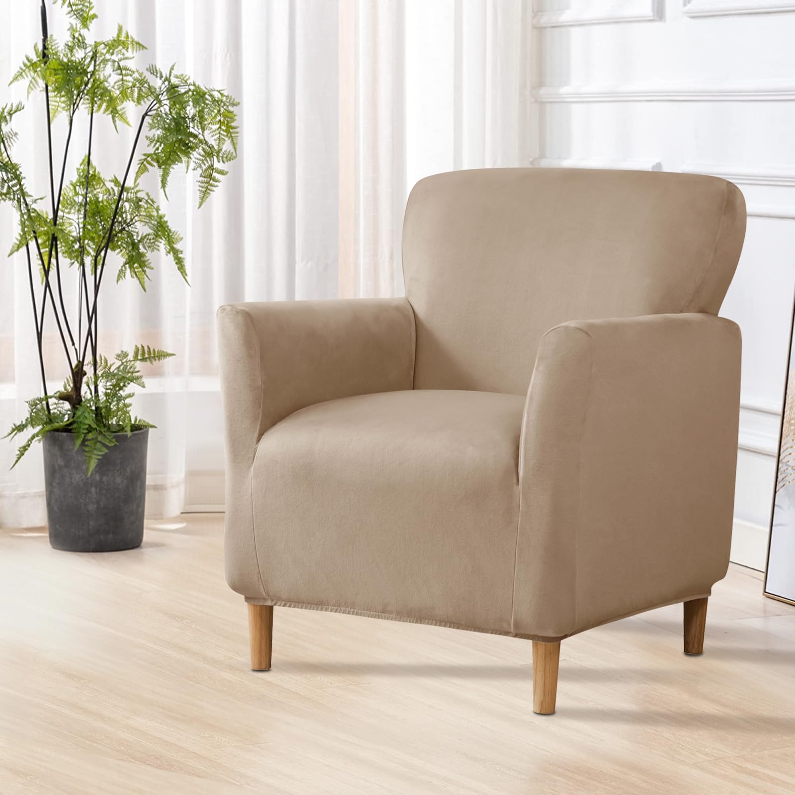 Copertura Poltrona In Velluto SHANNA - Morbida, Antiscivolo, Per Animali Domestici, Colore Camel - Foto 9