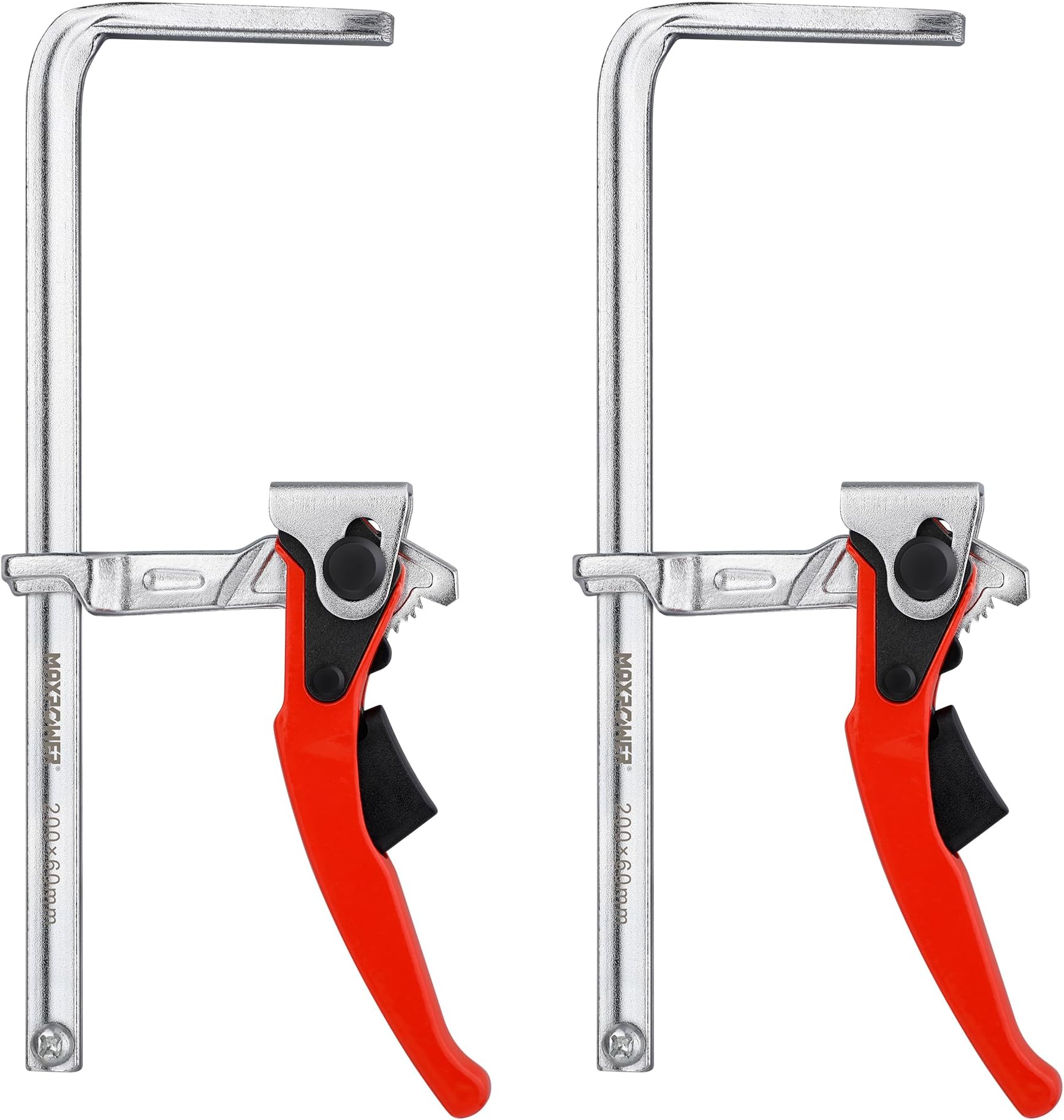 Ratcheting Table Clamp, Quick Release Clamp For MFT and Guide Rail System, Bar Clamp with 7 7/8" Capacity x 2 3/8" Throat Depth, 530 lbs Clamping Force - 2 Pack